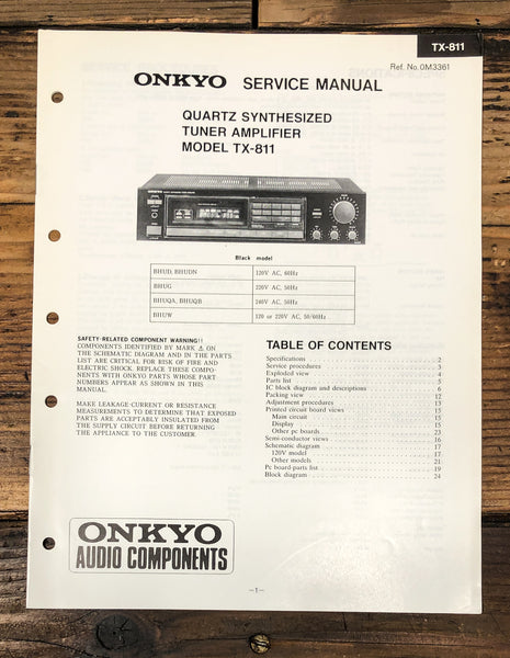 Onkyo TX-811 Receiver Service Manual *Original*
