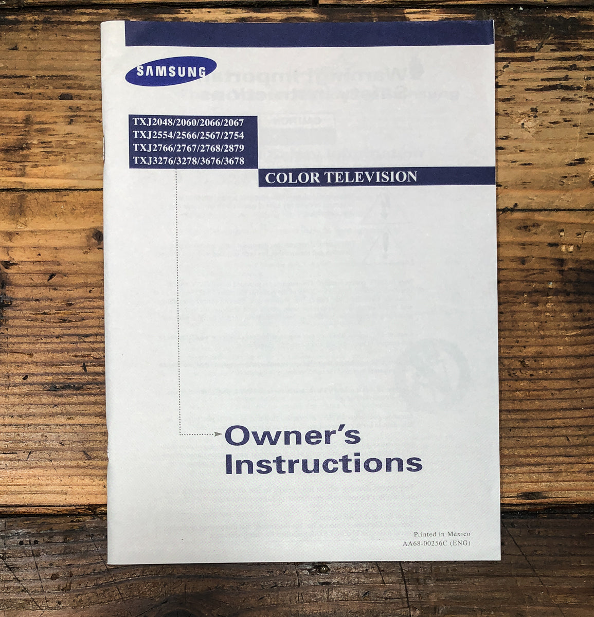 Samsung TXJ2048 2066 2067 TDJ3276 3676 3678 TV Owners / User Manual *Original*
