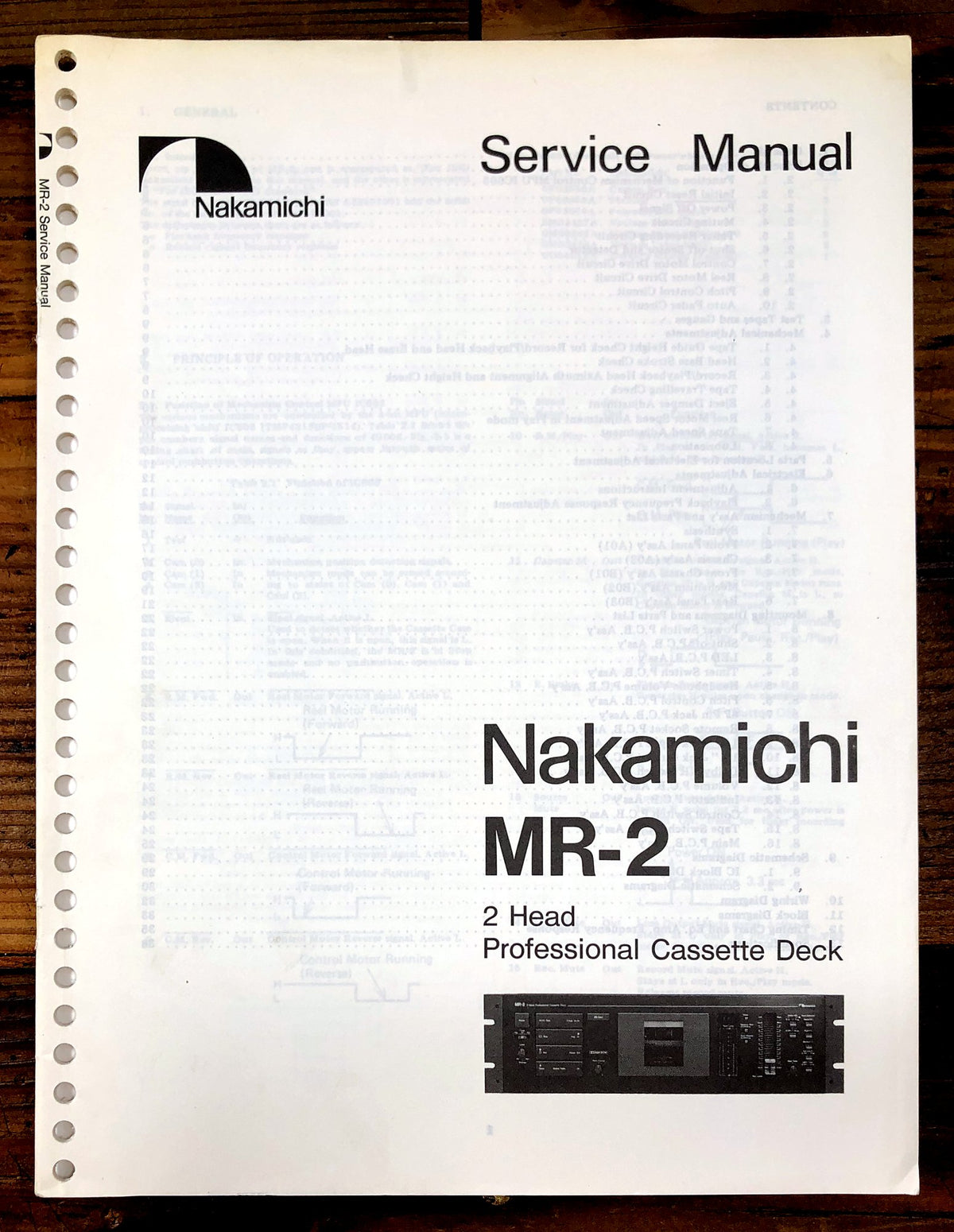 Nakamichi MR-2 2-Head Professional Cassette Deck Service Manual *Original*
