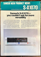 Sansui S-X1070 Receiver Spec Sheet Brochure  *Original*