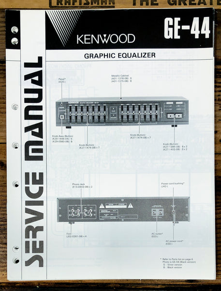 Kenwood GE-44 Graphic Equalizer  Service Manual *Original*