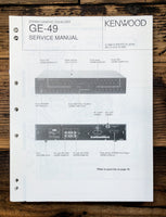 Kenwood GE-49 Equalizer  Service Manual *Original*