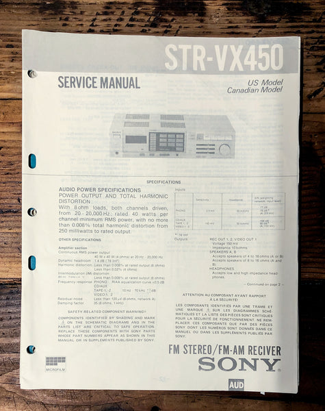 Sony STR-VX450 Receiver  Service Manual *Original*