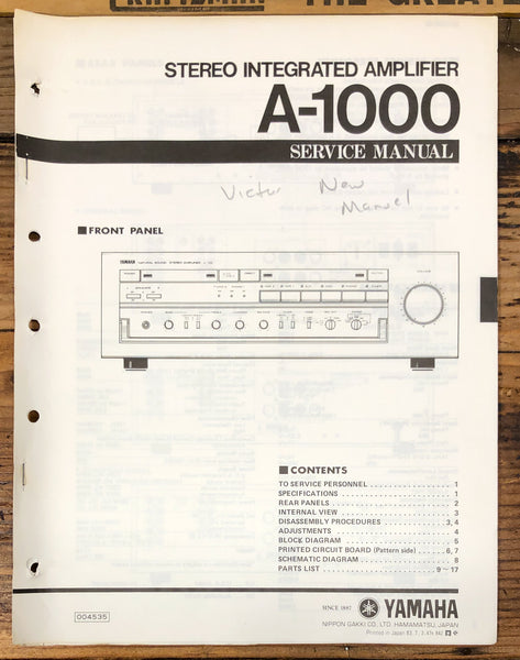Yamaha A-1000 Amplifier  Service Manual *Original*