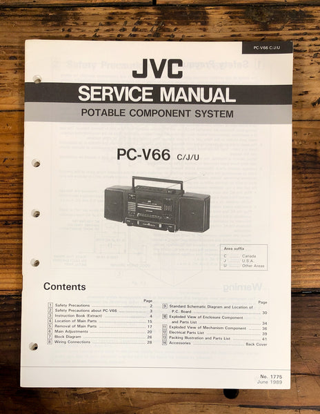 JVC PC-V66 Stereo / Boombox  Service Manual *Original*