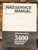 NAD Model 3400 Amplifier  Service Manual *Original*