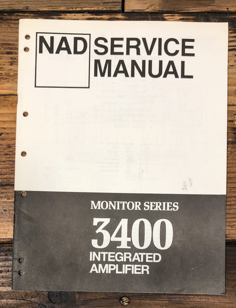 NAD Model 3400 Amplifier  Service Manual *Original*