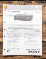 Sony TC-W31 Cassette  Service Manual *Original*