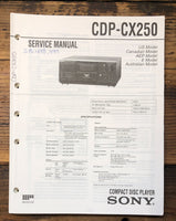 Sony CDP-CX250 CD Player  Service Manual *Original*