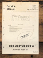 Marantz SR-38 SR-48 Receiver  Service Manual *Original*