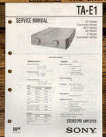 Sony TA-E1 Preamp / Preamplifier  Service Manual *Original*