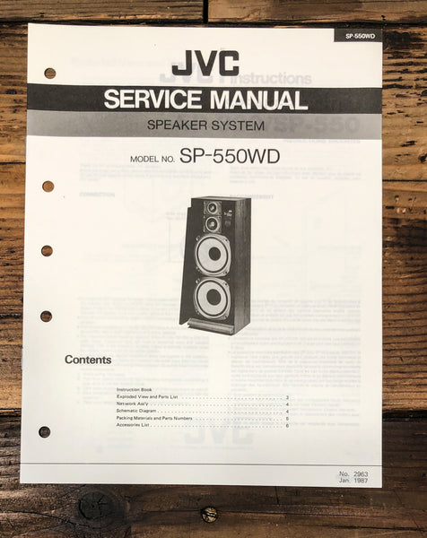 JVC SP-550 WD Speaker Service Manual *Original*