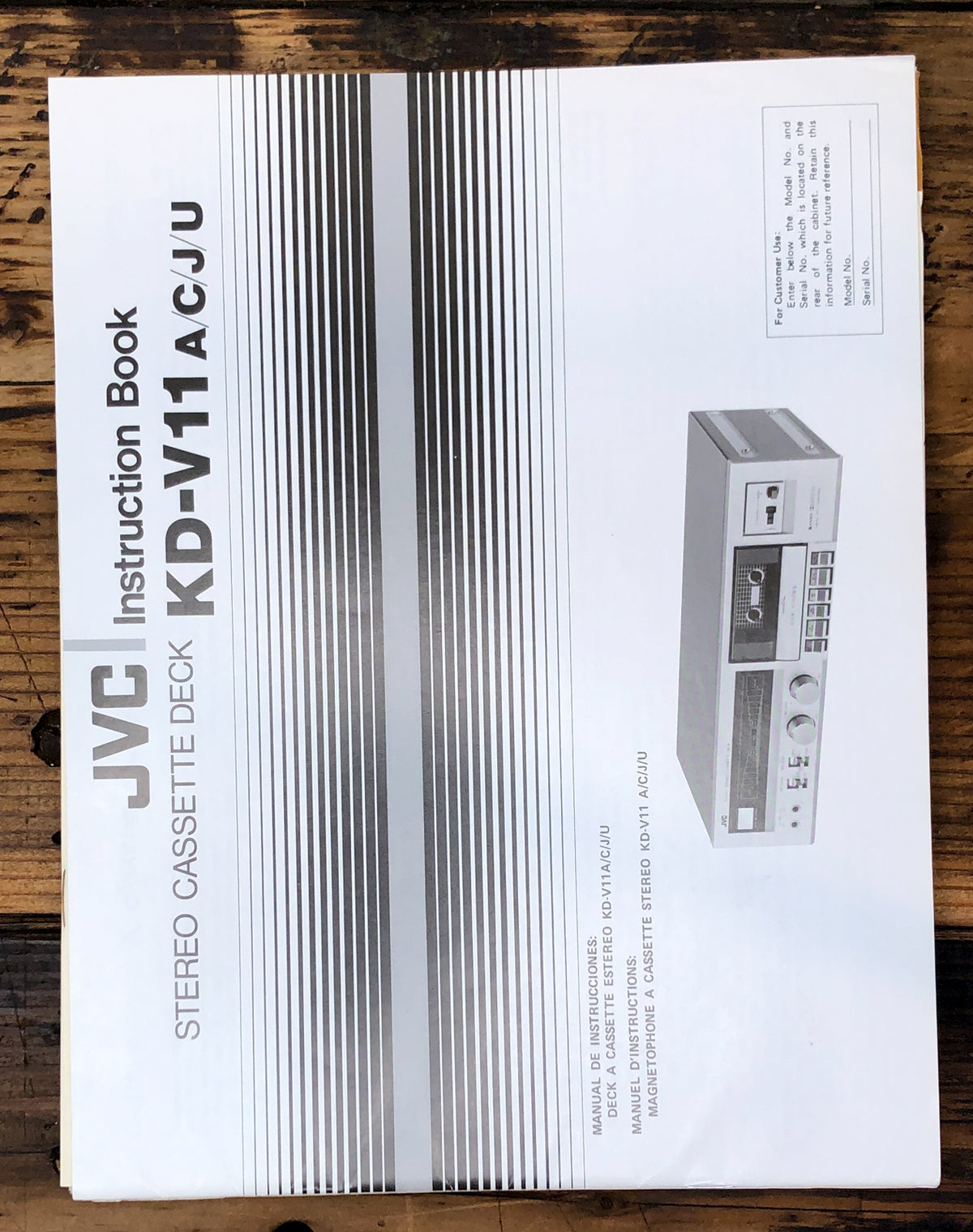 JVC  KD-V11 V11A C J U Service Manual *Original*