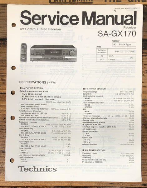 Technics SA-GX170 Receiver Service Manual *Original*