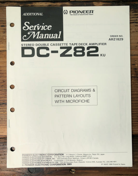 Pioneer DC-Z82 Double Cassette Deck Amplifier Supp. Service Manual *Original*