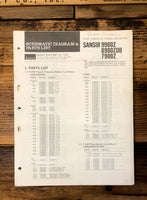 Sansui 9900Z 8900ZDB 7900Z Receiver Scematic & Diagram Parts List Manual *Orig*