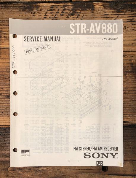 Sony STR-AV880 Receiver Prelim. Service Manual *Original*
