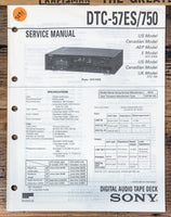 Sony DTC-57ES DTC-750 DAT Deck  Service Manual *Original*
