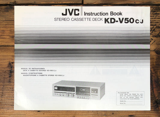 JVC KD-V50 Cassette Owners / User Manual *Original*