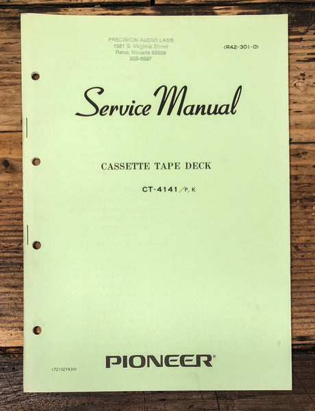 Pioneer CT-4141 Cassette Service Manual *Original*