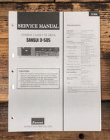 Sansui D-505 Cassette  Service Manual *Original*