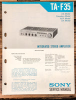 Sony TA-F35 Amplifier  Service Manual *Original*