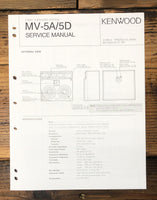 Kenwood MV-5A MV-5D Speaker  Service Manual *Original*