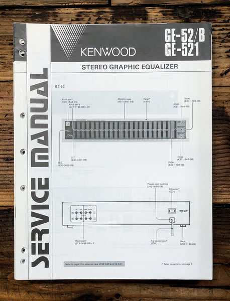 Kenwood GE-52 GE-521 GE-52B Equalizer  Service Manual *Original*