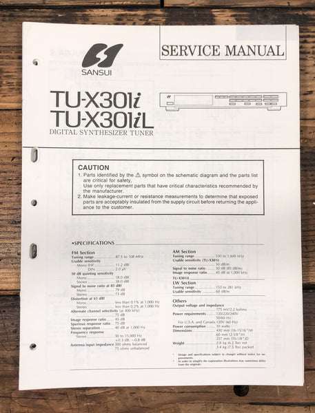 Sansui TU-X301i TU-X301iL Tuner  Service Manual *Original*