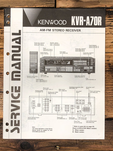 Kenwood KVR-A70R Receiver Service Manual *Original*