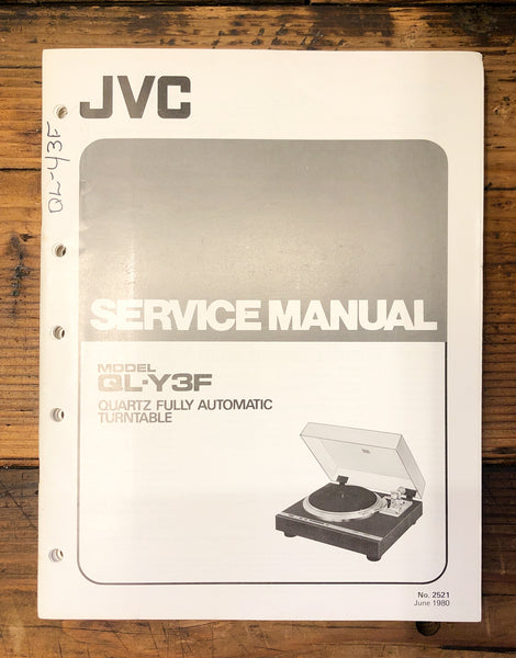 JVC QL-Y3F Record Player / Turntable Service Manual *Original*