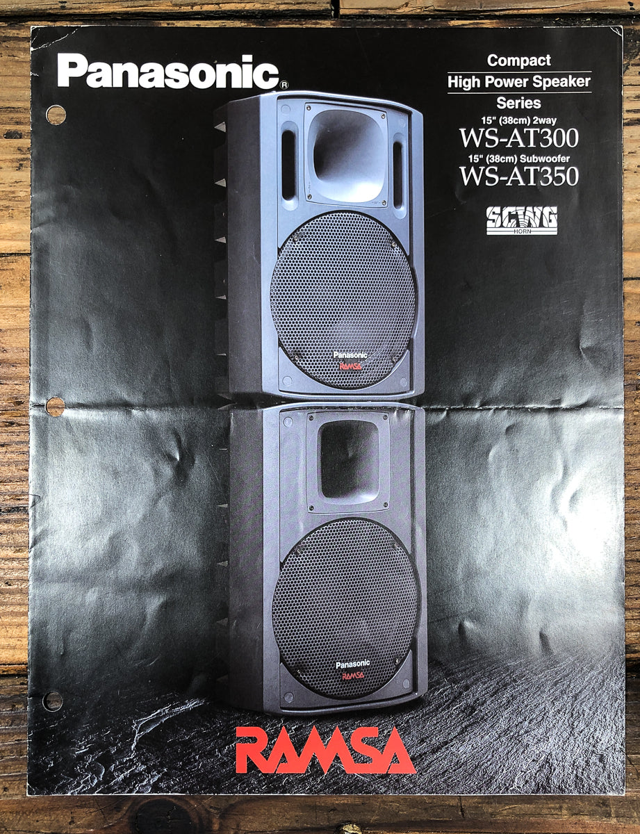 Panasonic Ramsa WS-AT300 WS-AT350 Speaker Dealer Brochure *Original*