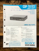 Sony CDP-701ES CD Player  Service Manual *Original*