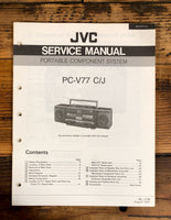 JVC PC-V77 Stereo / Boombox  Service Manual *Original*