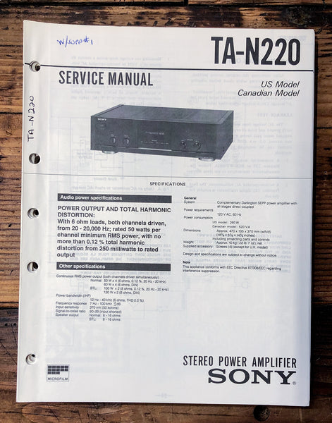 Sony TA-N220 Amplifier  Service Manual *Original*