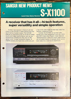 Sansui S-X1100 Receiver Spec Sheet Brochure  *Original*