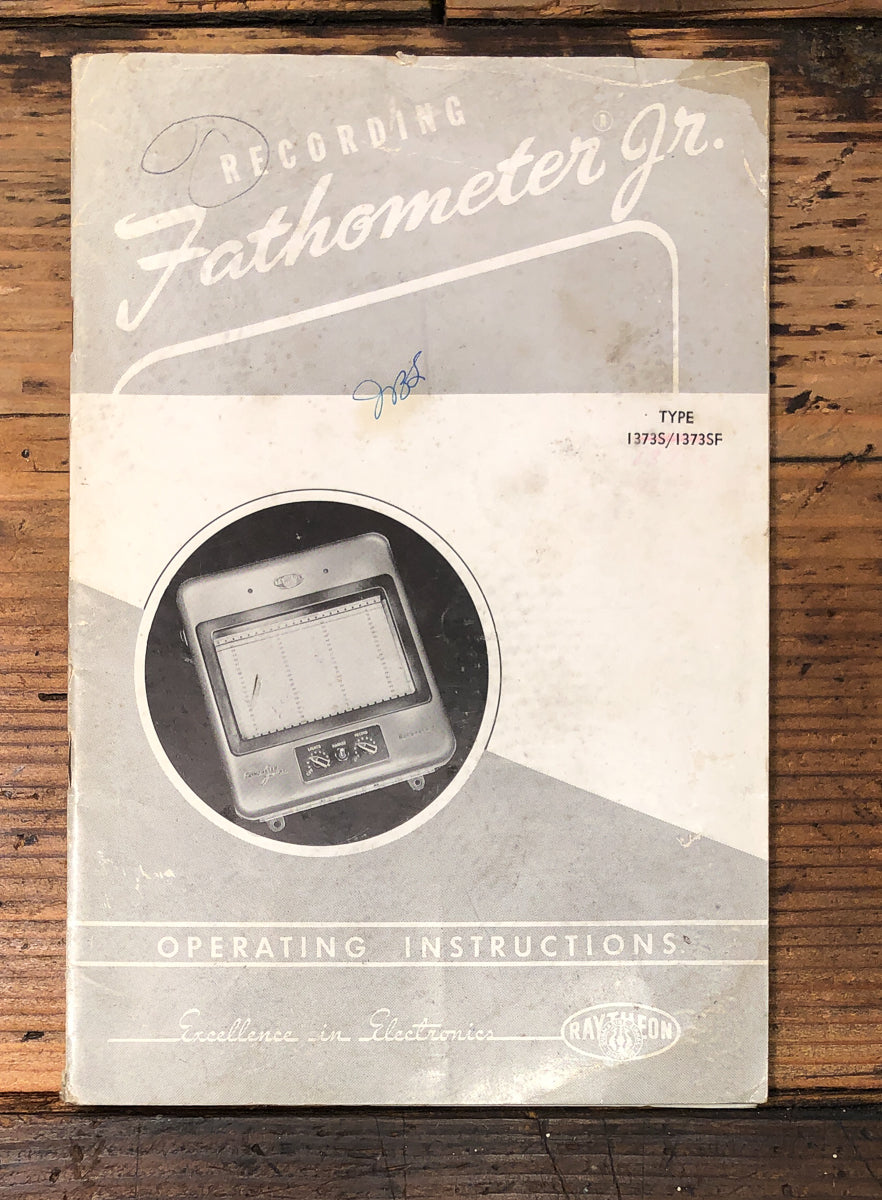 Raytheon Type 1373 1373SF Fathometer Jr.  Owners / User Manual *Original*