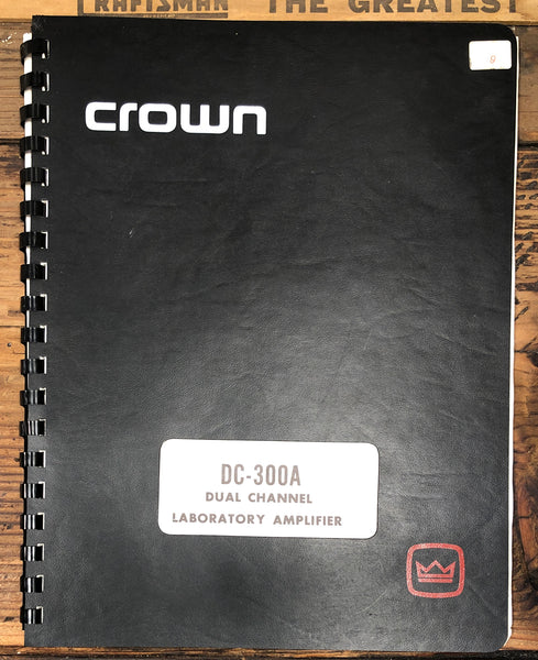 Crown DC-300A DC-300 A Amplifier  Owner / User Manual *Original*