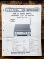 Technics SG-719 Record Player / Turntable  Service Manual *Original*