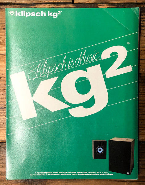 Klipsch  KG-2 Speaker 3pg Dealer Brochure *Orig*