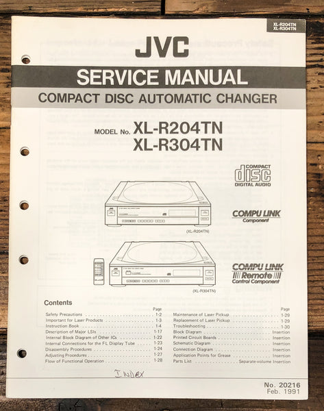 JVC XL-R204 XL-R304 CD Changer Service Manual *Original*