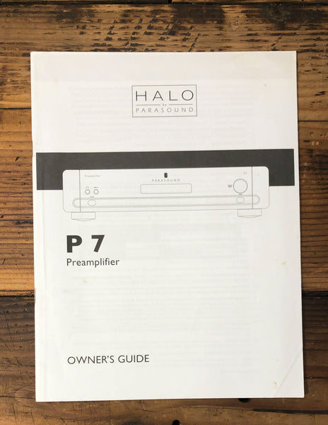 Parasound HALO P-7 Preamplifier  Owner / User Manual *Original*