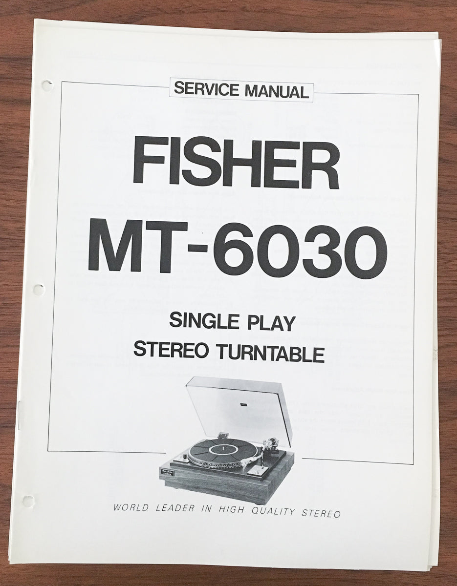 Fisher MT-6030 Record Player / Turntable Service Manual *Original*
