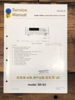 Marantz SR-92 Receiver  Service Manual *Original*
