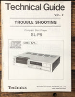 Technics SL-P8 CD Player Troubleshooting Guide Manual  *Original*