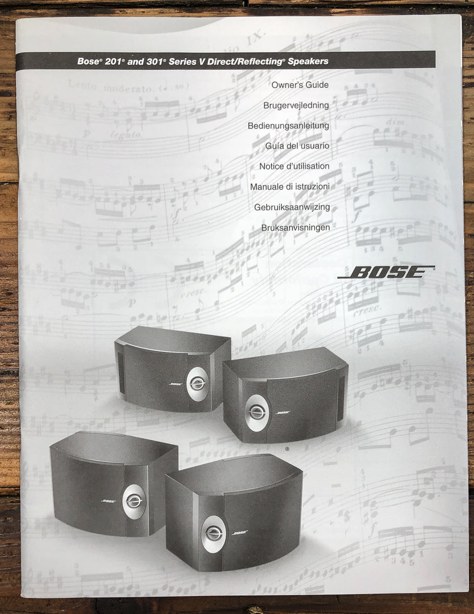 Bose Model 201 301 Series V / 5 Speaker Owners / User Manual *Original*