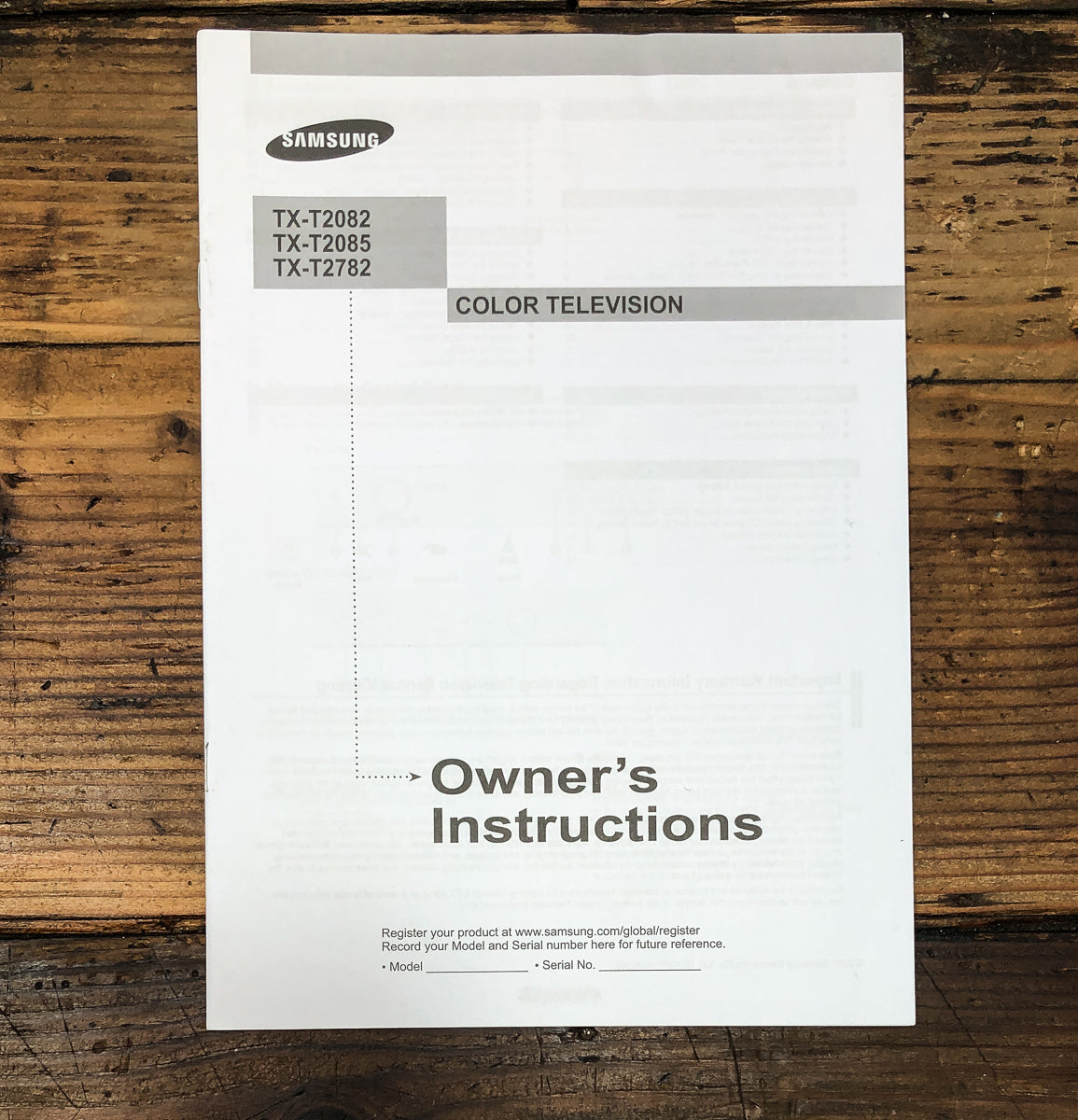 Samsung TX-T2082 -T2085 -T2782 TV Owners / User Manual *Original*