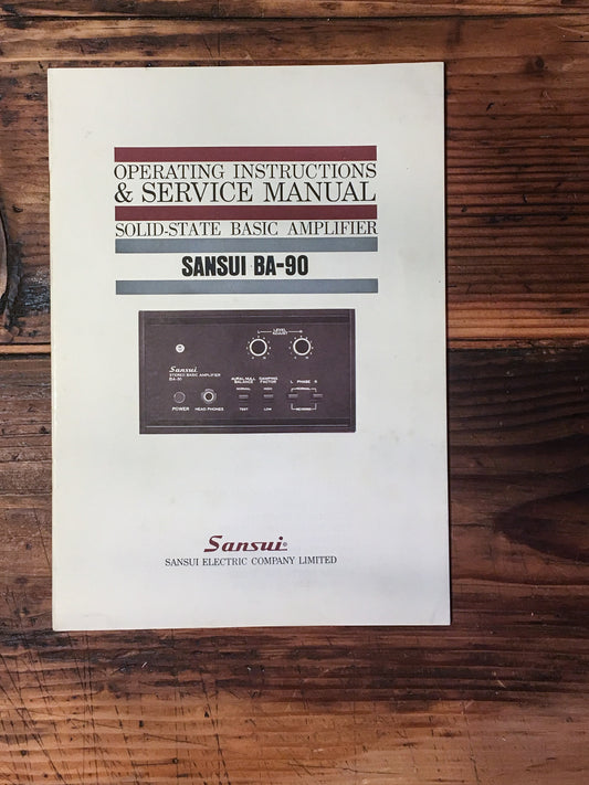Sansui  BA-90 Amplifier Service Manual *Original*