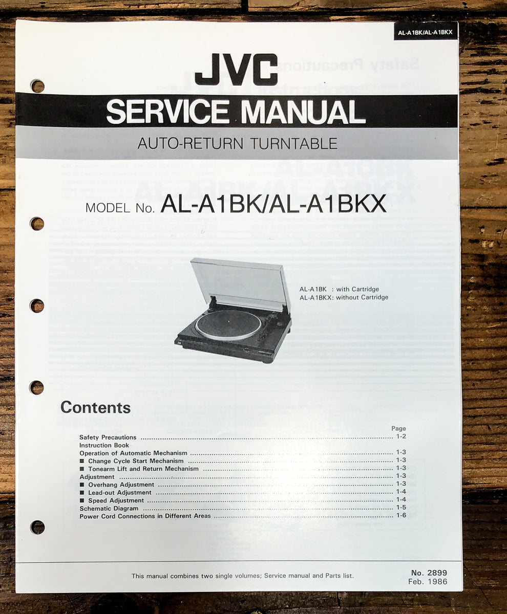 JVC AL-A1 Record Player / Turntable Service Manual *Original*