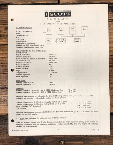 HH Scott Model 260B Amplifier Service Manual *Original*